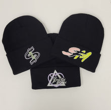 Load image into Gallery viewer, Glow in the Dark Knit Beanie Winter Cuff Hat with Custom Graphic With Digitizing or Text