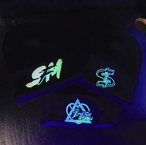 Glow in the Dark Knit Beanie Winter Cuff Hat with Custom Graphic With Digitizing or Text