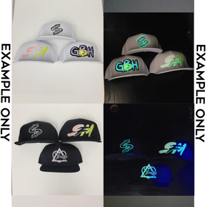 Glow in the Dark Snapback Hat Custom Embroidery with Digitizing or Text
